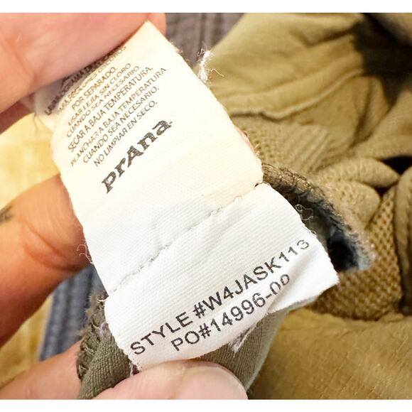 PrAna Jasmine Knicker 3/4 Capri Pants Green W4JASK113 Womens Size 14 Stretch - Picture 10 of 13